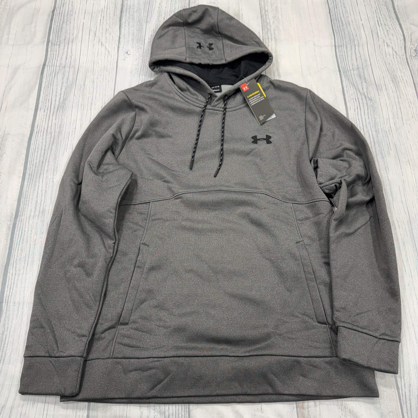 NWT Under Armour UA Storm Hoodie Sweatshirt L Gray Coldgear Mens Casual Workout