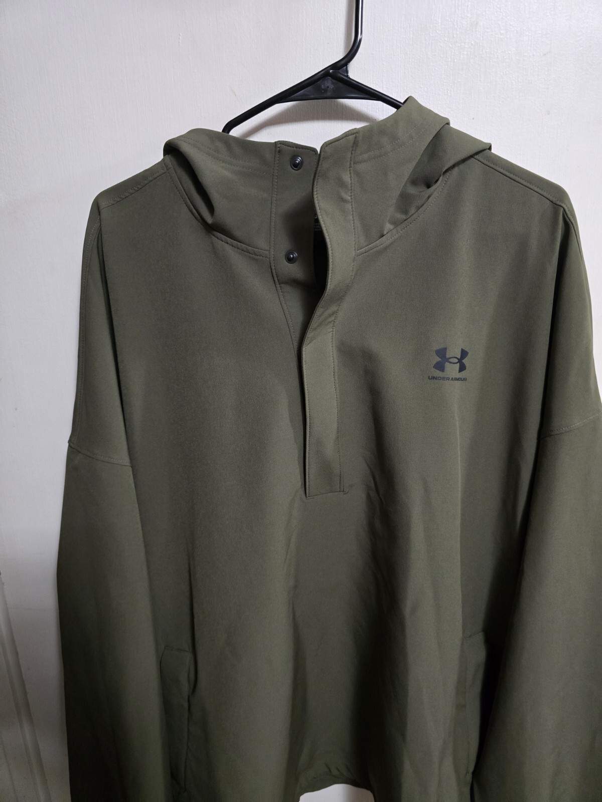 2026-NWTS-Under Armour MENS VIBE WOVEN Pullover Hoodie Mens BROWN  XL