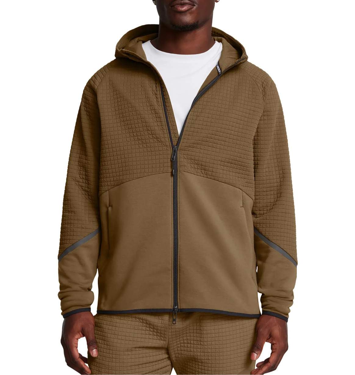 Under Armour UA Unstoppable Fleece Grid Full-Zip Men’s Large Coyote 1386543 NWT