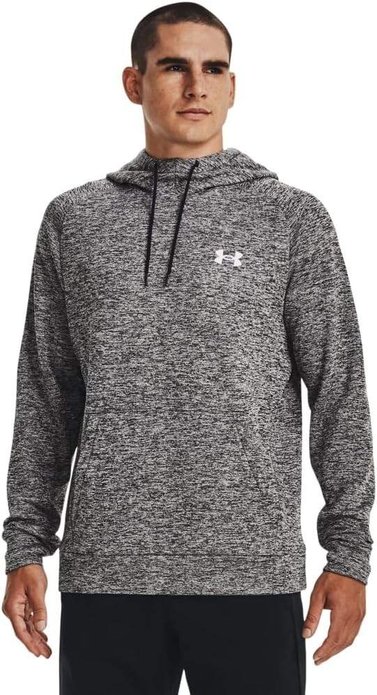 Under Armour Men’s Armour Fleece Twist Hoodie (Black Gray Heather) 1373405-001