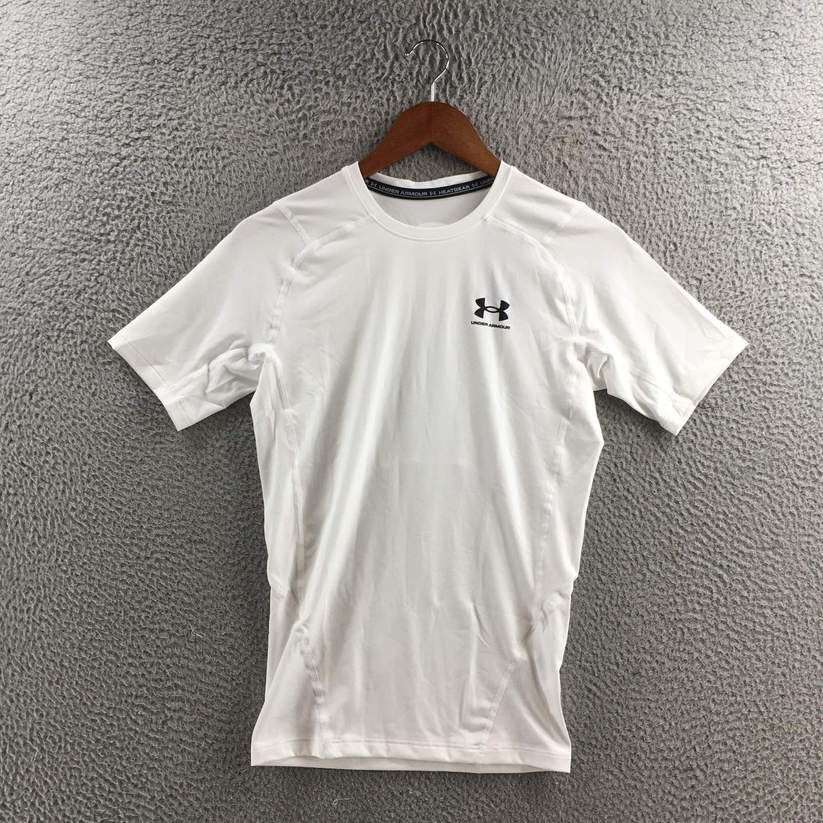 Under Armour HeatGear Compression T-Shirt Mens MD White Short Sleeve Crew NEW