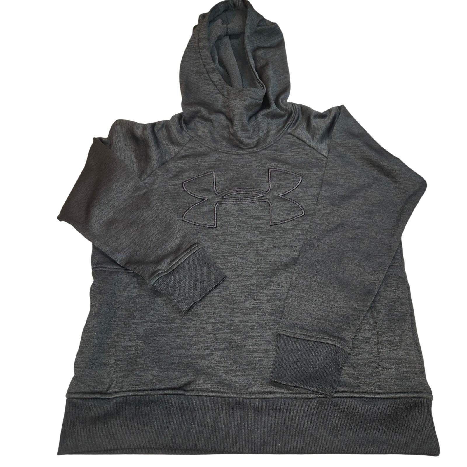 Under Armour ColdGear Fleece Hoodie Charcoal Gray Loose Fit SZ Medium