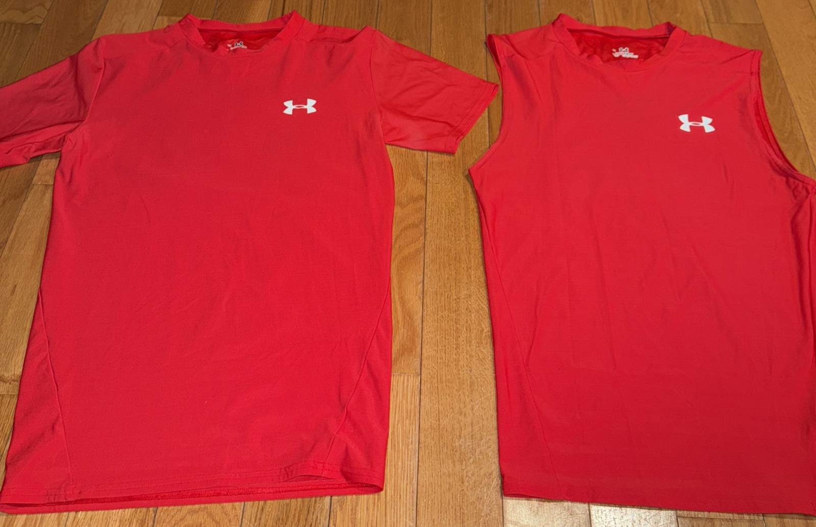 Men’s Large Under Amour Compression Heat Gear Shirt & Tank, Red