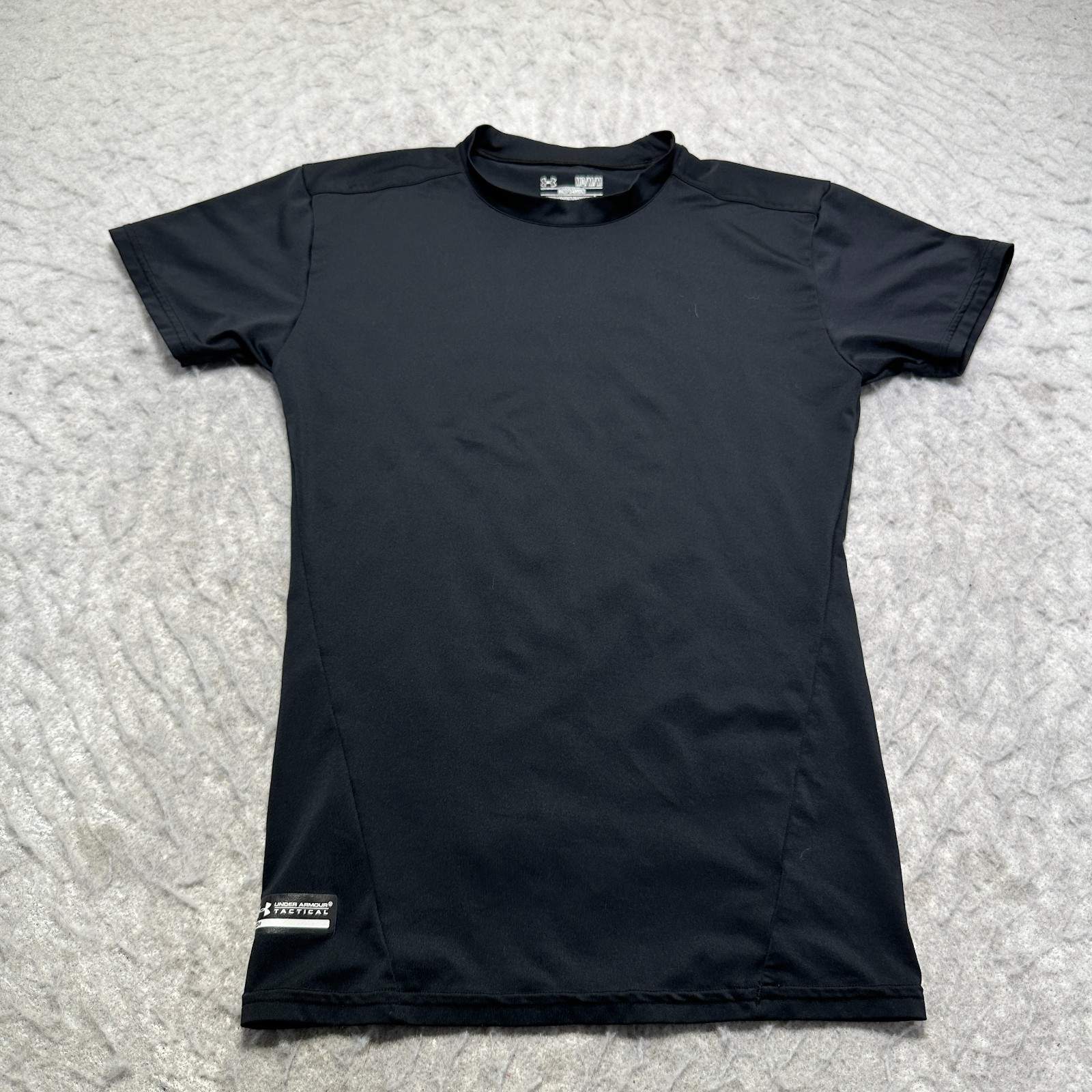 Under Armour UA Heatgear Compression Shirt Black Short Sleeve Mens Size Medium M