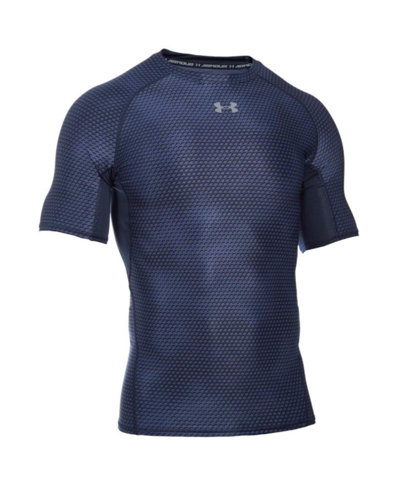 Under Armour Men’s Headgear Armour Printed Short Sleeve Compression Shirt Sz LG