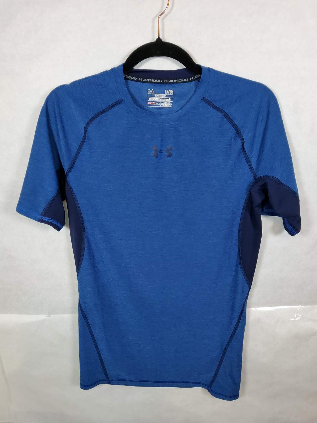 Under Armour Men’s Heat Gear Compression Blue Short Sleeve Shirt Size Large New