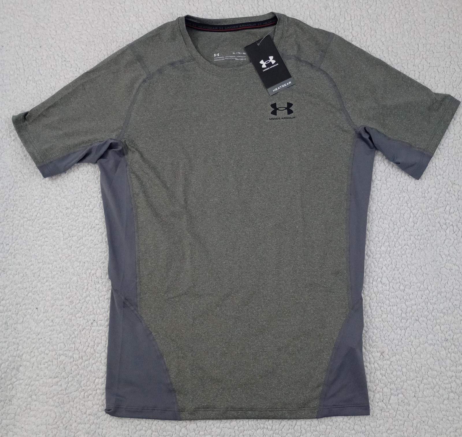 Under Armour Men’s Heat Gear Compression T-Shirt Gray Poly Spandex Size XL