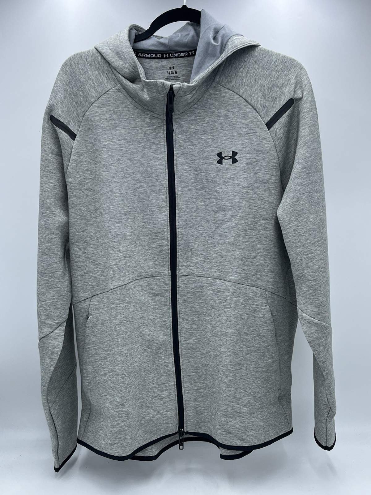 Under Armour Mens large Unstoppable Fleece Full-Zip Gray  Superior Breathability