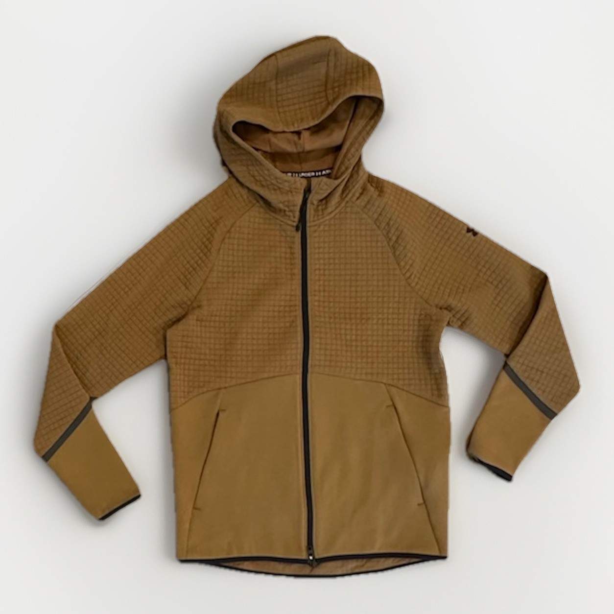 Under Amour Men’s Unstoppable Fleece Grid Full Zip, Brown, Small, #1386543, New