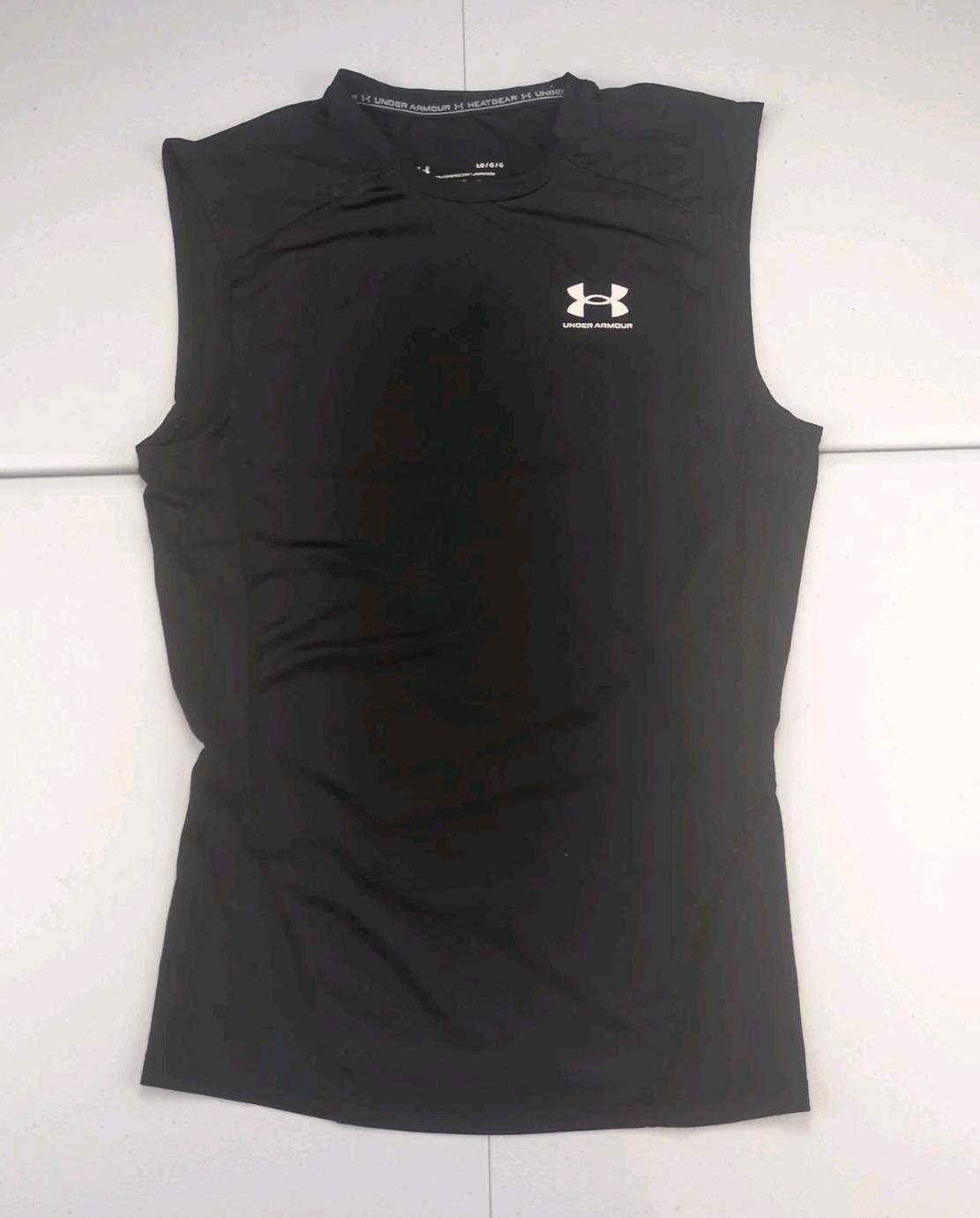 Under Armour Compression Shirt Short Sleeve Size Large Black Heatgear UA EUC