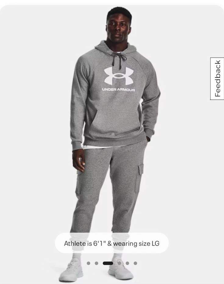 UA Under Armour Men Rival Fleece Big Logo Hoodie Sweatshirt Gray 1379758 Sz LT