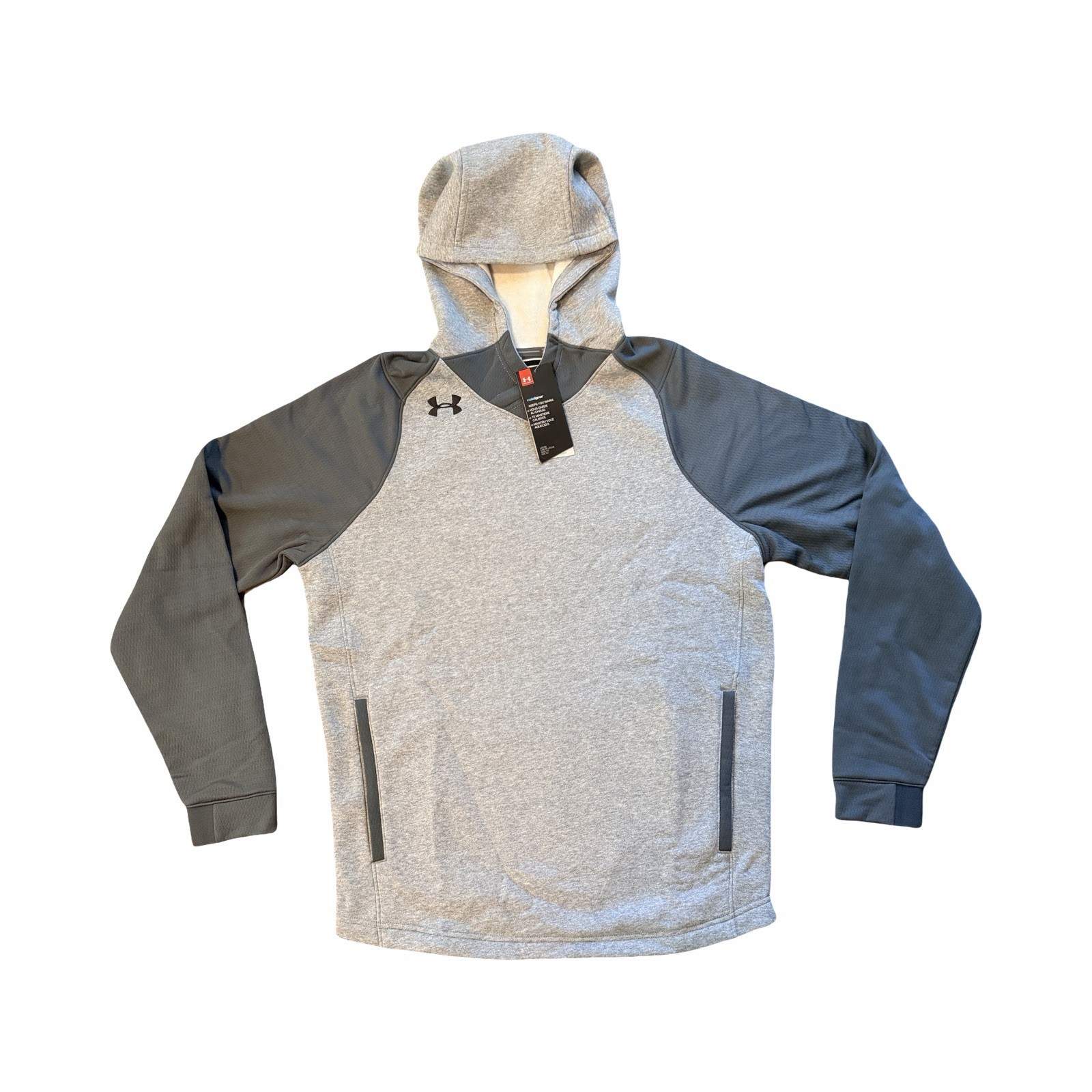 Under Armour Men’s Fleece Hoodie Pullover Mid Weight Cold Gear Gray Small