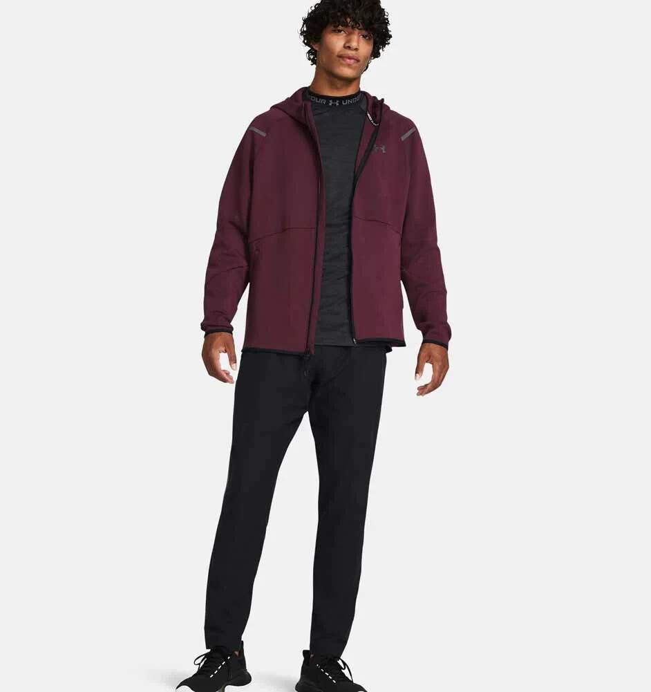 Under Armour Unstoppable Fleece Full Zip Hoodie Mens Large Maroon 1379806 600