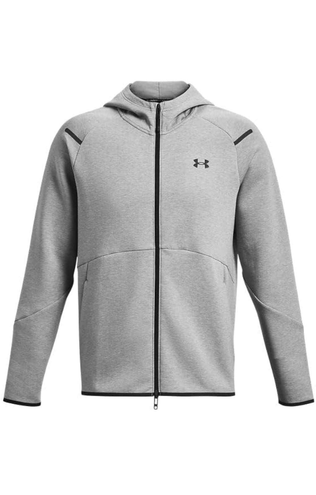 Under Armour Unstoppable Fleece Full-Zip Hoodie – Men’s (Mod Grey/Black) Medium