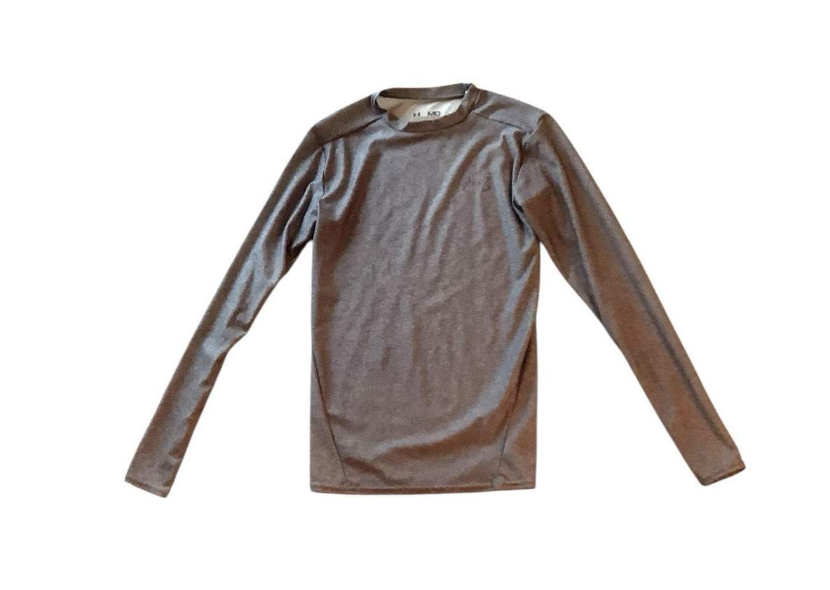 Under Armour UA HeatGear Compression Shirt Long Sleeve Gray Medium