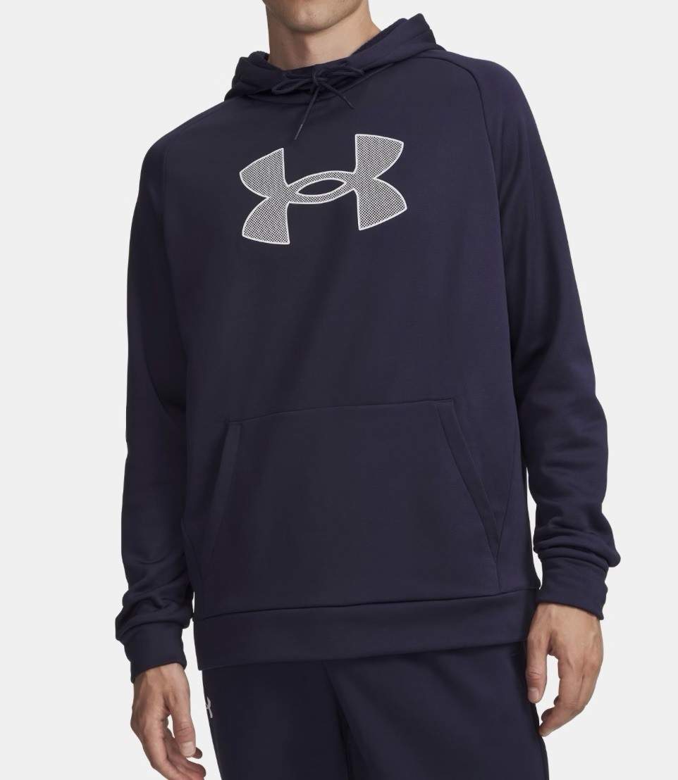 Under Armour UA Fleece Big Logo Hoodie Hooded Navy Sweatshirt Men’s Medium NWT