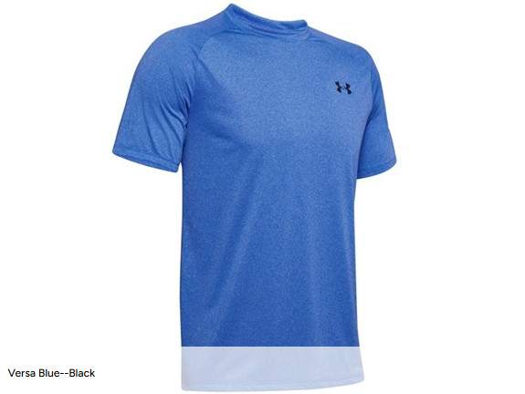 UNDER ARMOUR TECH 2.0 NOVELTY TEE – SIZE: MEN S – VERSA BLUE/ BLACK