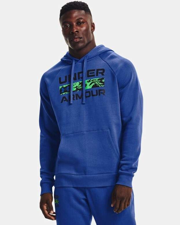 Mens Under Armour UA Rival Fleece Signature Box Hoodie – XL & Large – NWT