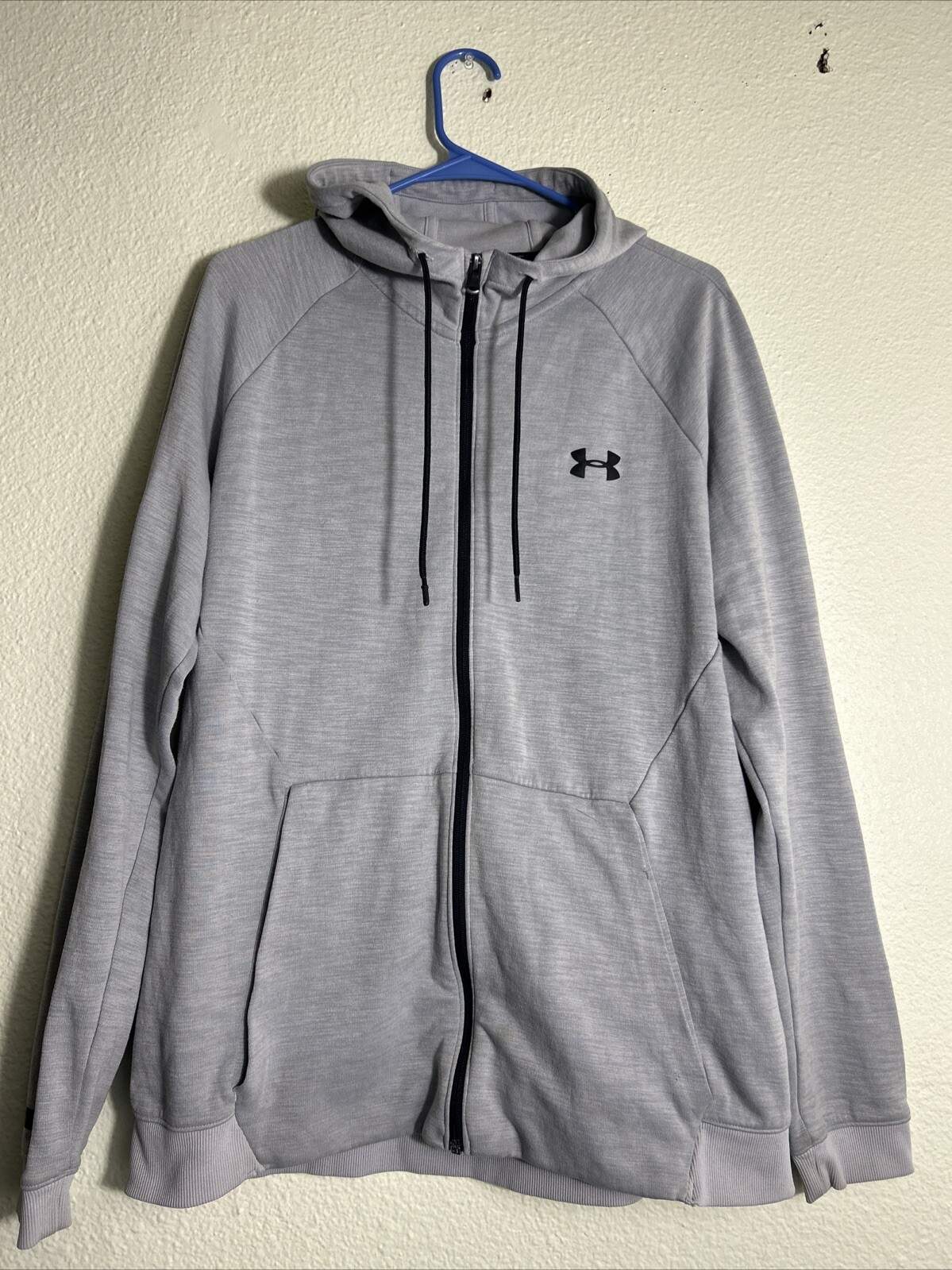 Under Armour Mens XL Light Grey Unstoppable Double Knit Full Zip Jacket