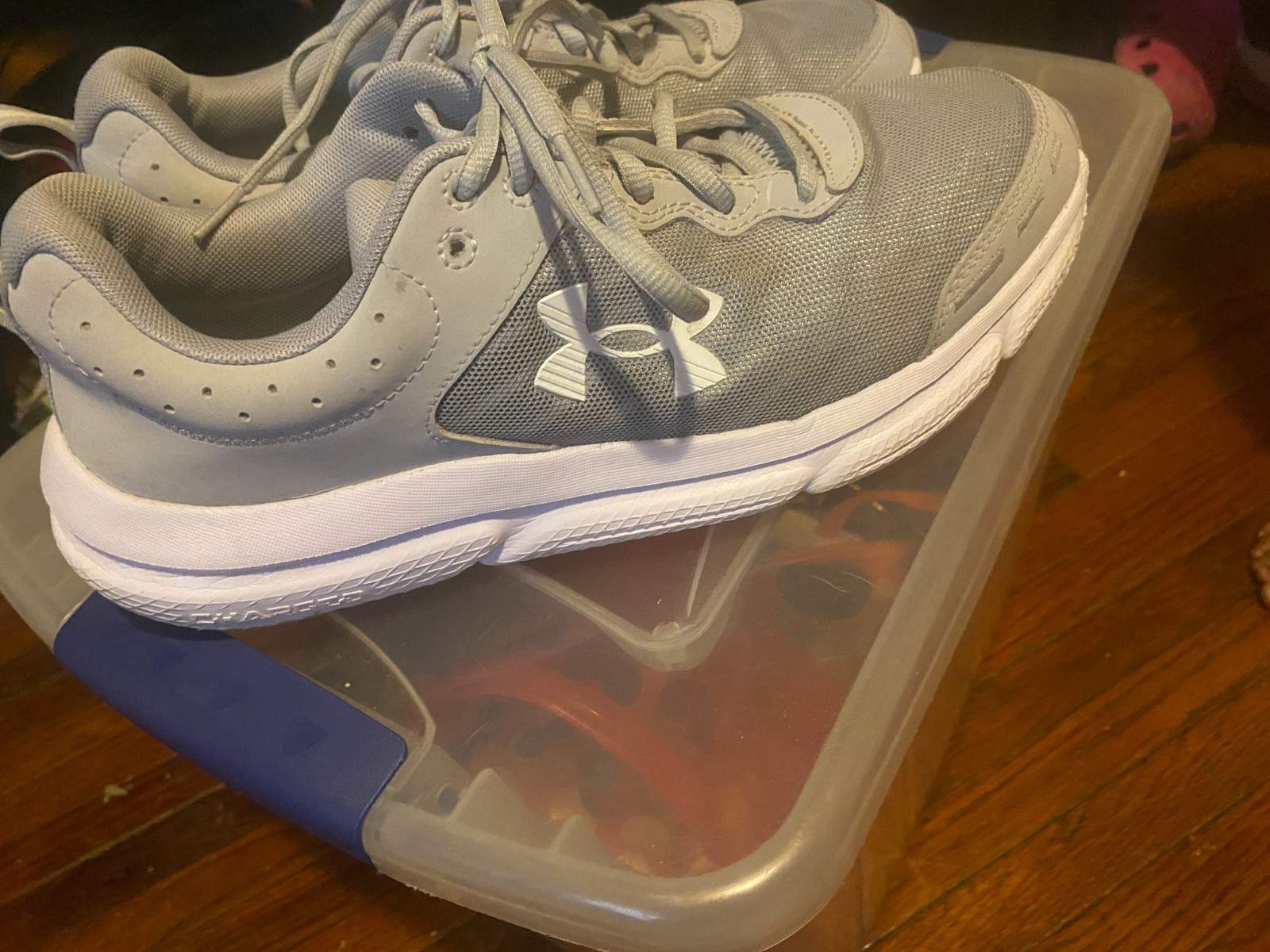 Size 10.5 – Under Armour Charged Assert 10 Grey and White