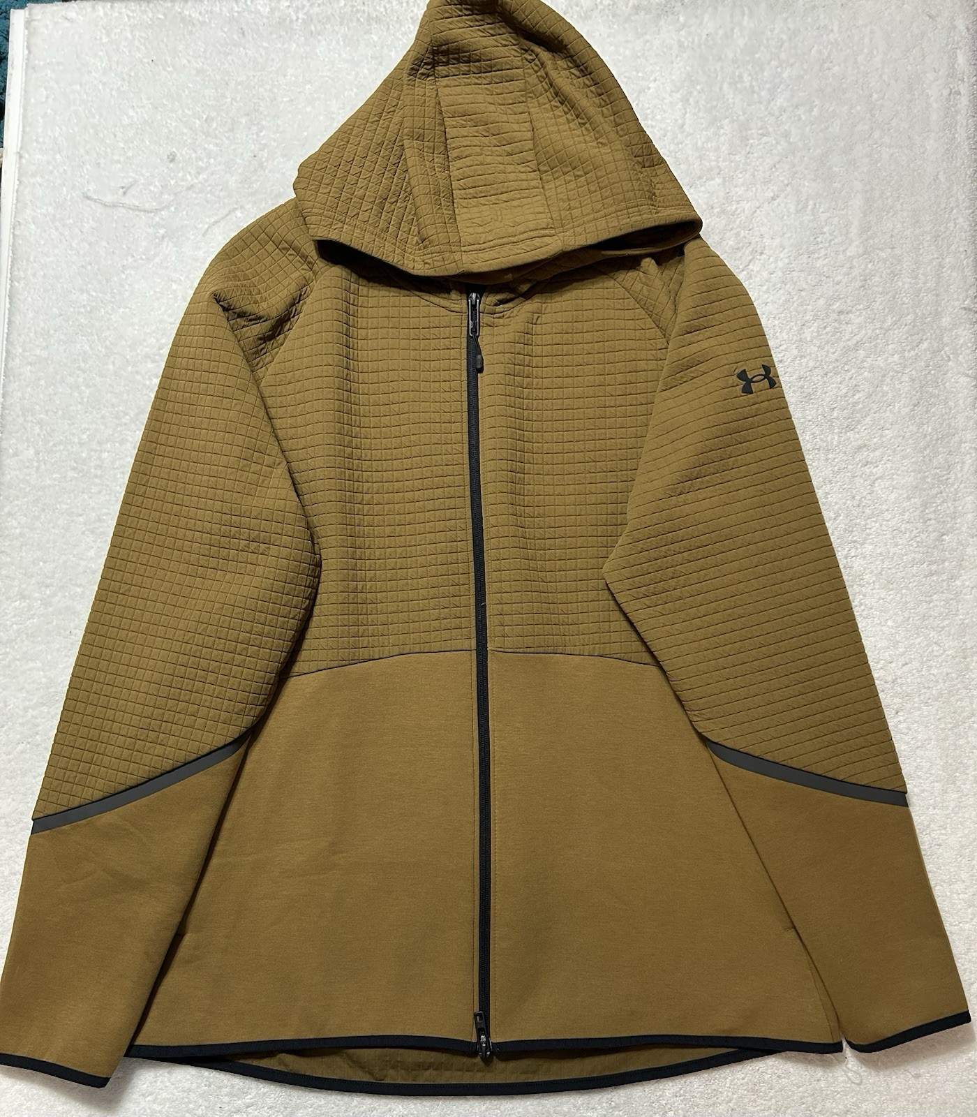 Under Armour Mens Size XL Beige Unstoppable Fleece Full Zip Hoodie (U2)