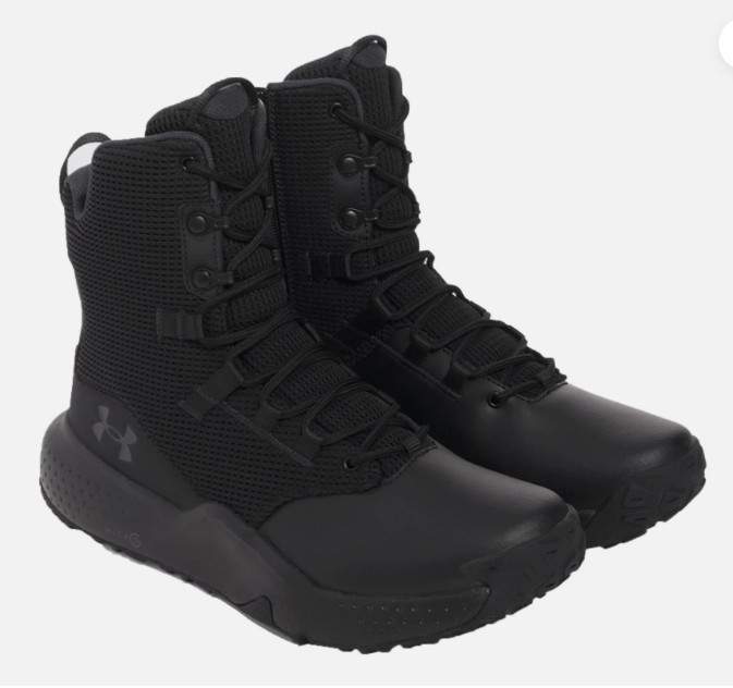 Under Armour 3028313 Men’s UA Stellar Side Zip 8″ Black Tactical Boots Shoes
