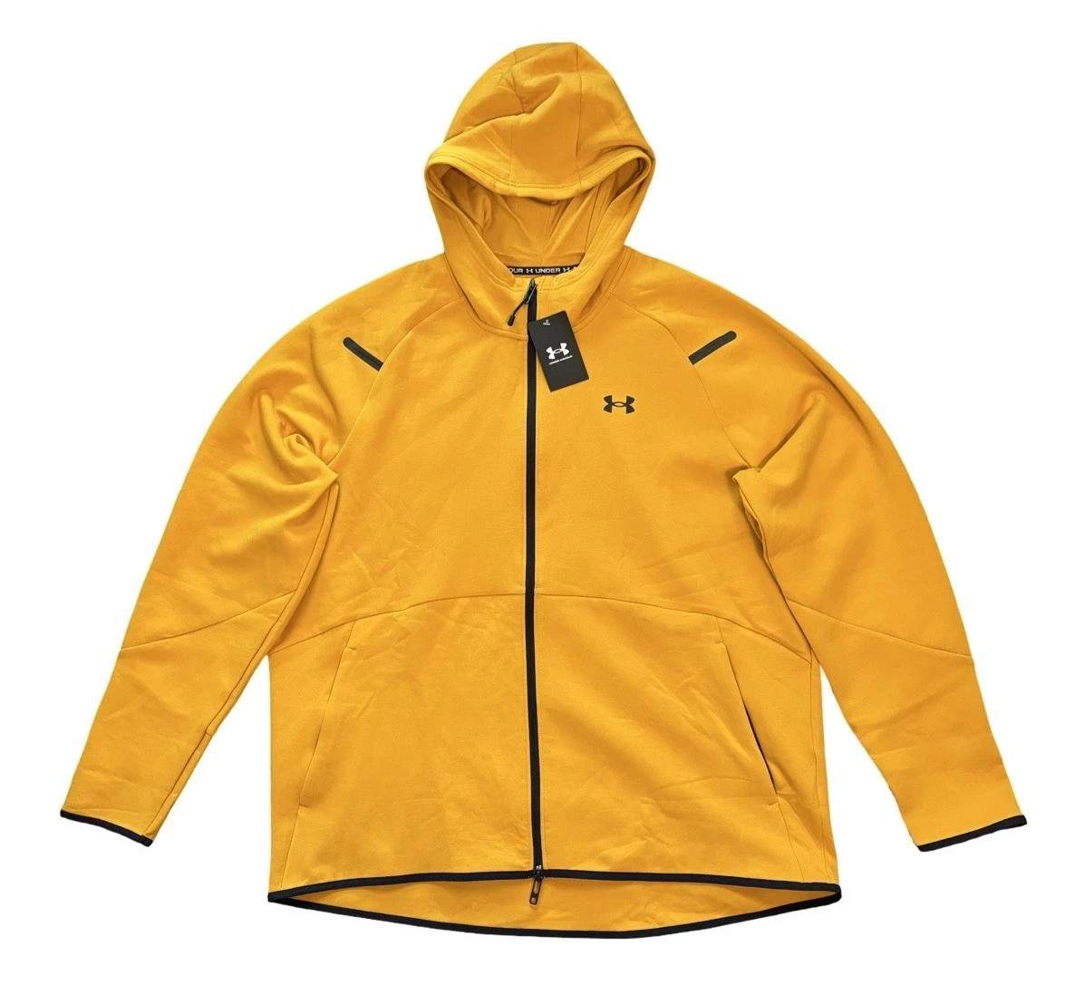 Under Armour Unstoppable Fleece Mens Full Zip Yellow Black 1379806-711 Sz LT NWT