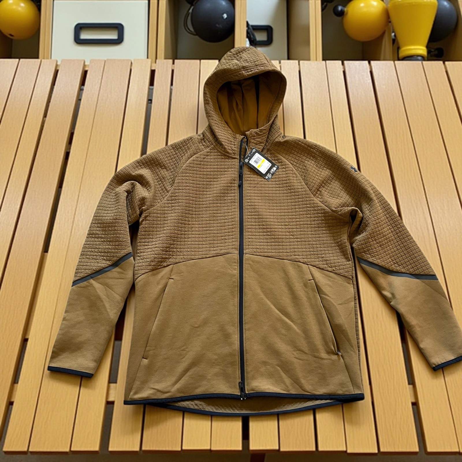 Under Armour Mens Medium Unstoppable Fleece Full-Zip Hoodie Sweatshirt Brown NWT