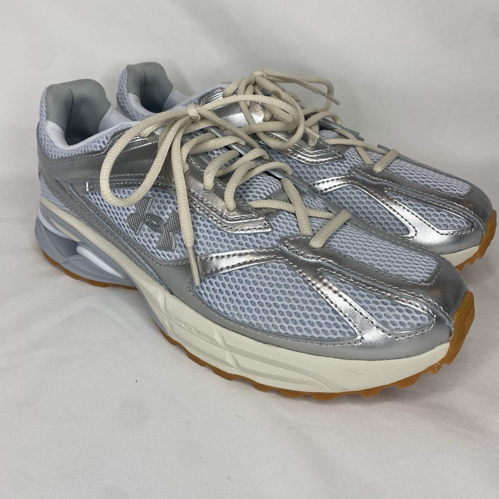 Under Armour Apparition Running Shoes Metallic Silver Mod Gray Men’s Size 10