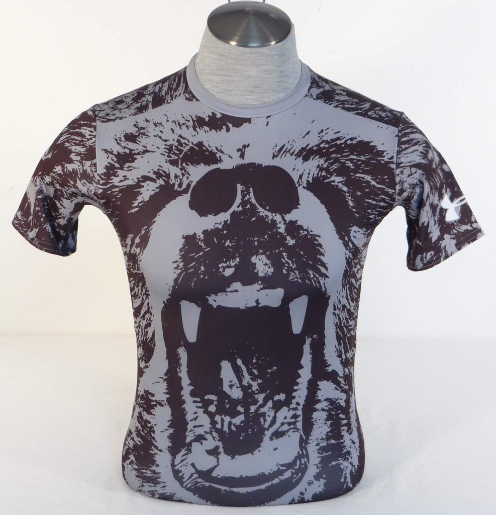 Under Armour Beast Black & Gray Short Sleeve Compression Athletic Shirt NWT