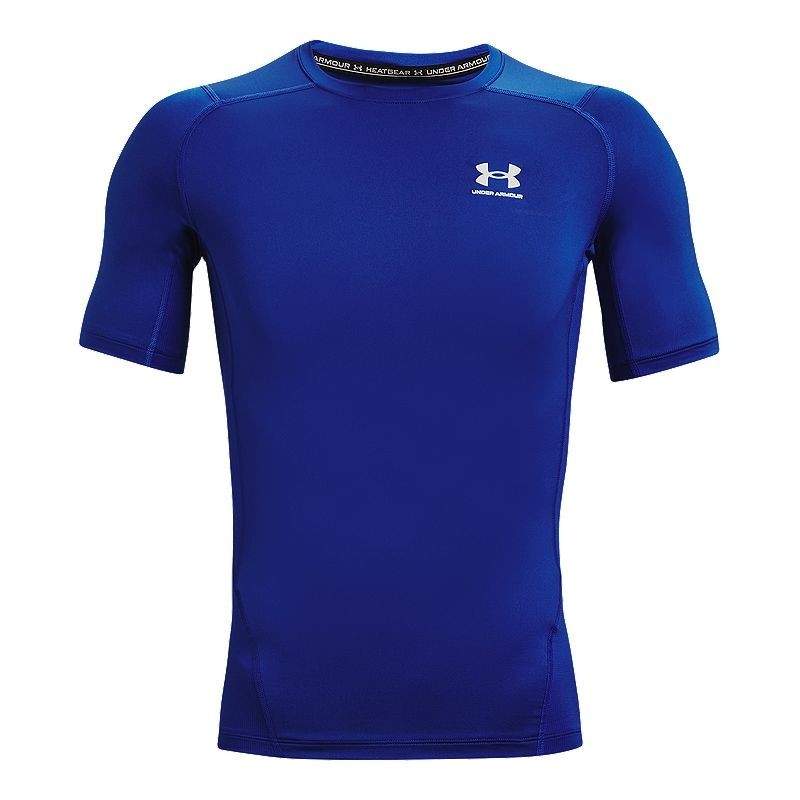 Under Armour Mens HeatGear Compression Short Sleeve T-Shirt L Blue