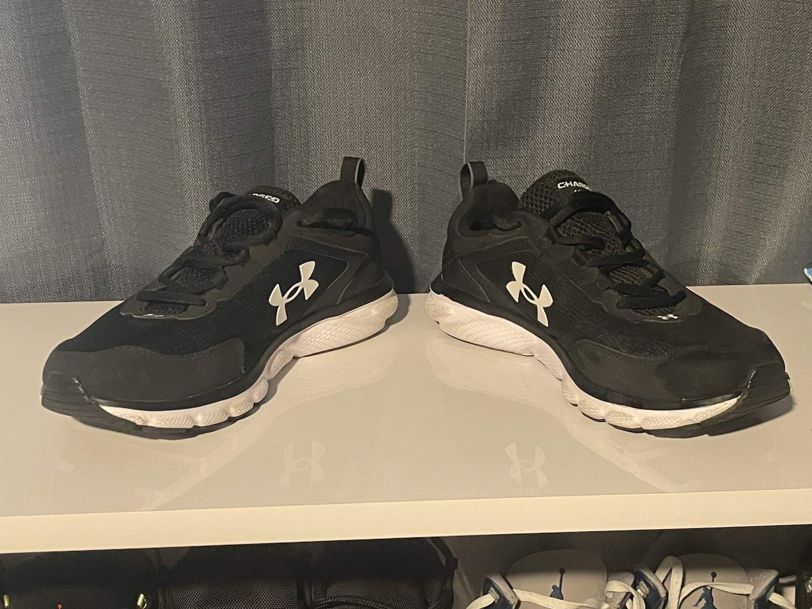 Under Armour Charged Assert 9 Men’s Running Shoes – Black/White, Size US 10