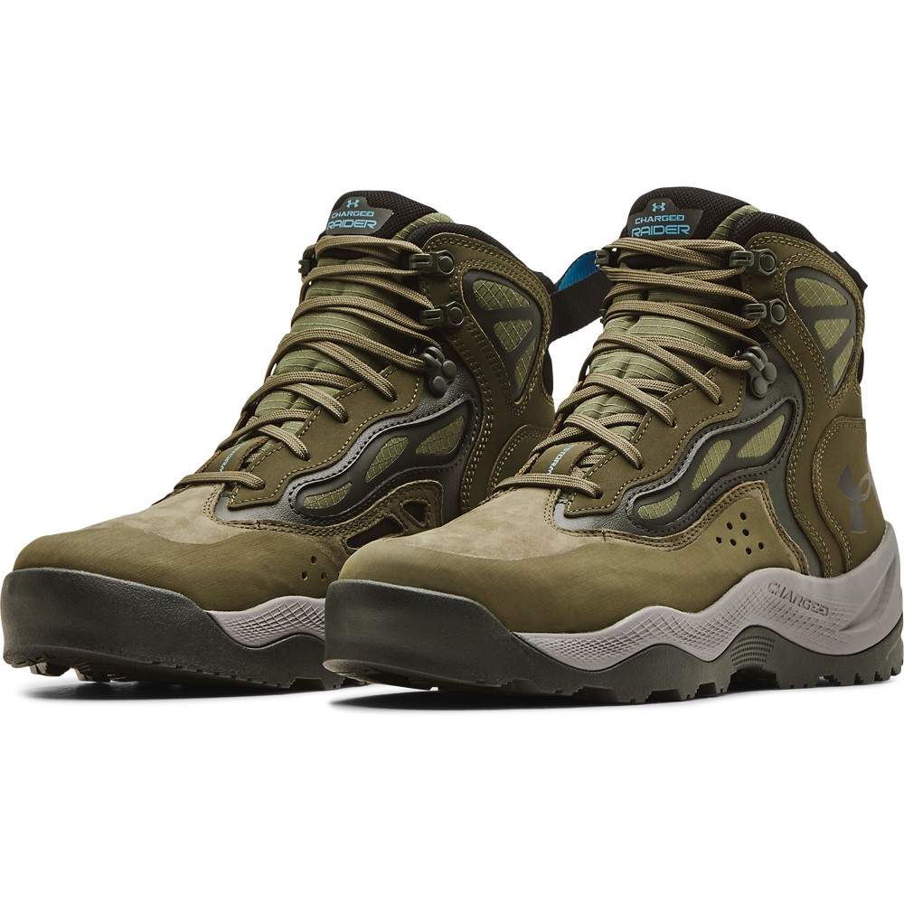 Under Armour 3024265 Men’s UA Charged Raider Mid Waterproof Boots, Marine, 8