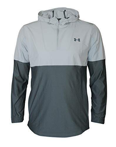 Under Armour Men’s Fitted Zip Pullover Hoodie 1352087 Light Grey/Dark Grey, Sm