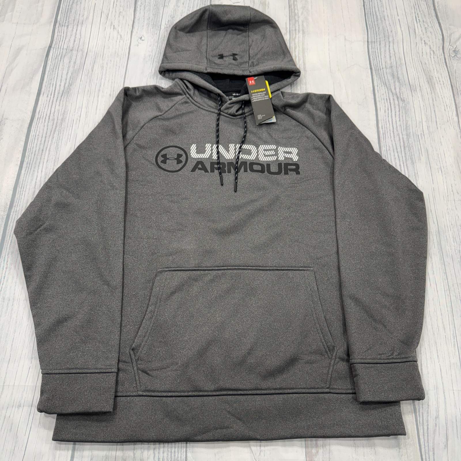 NWT Under Armour UA Storm Hoodie Sweatshirt L Gray Coldgear Mens Casual Workout