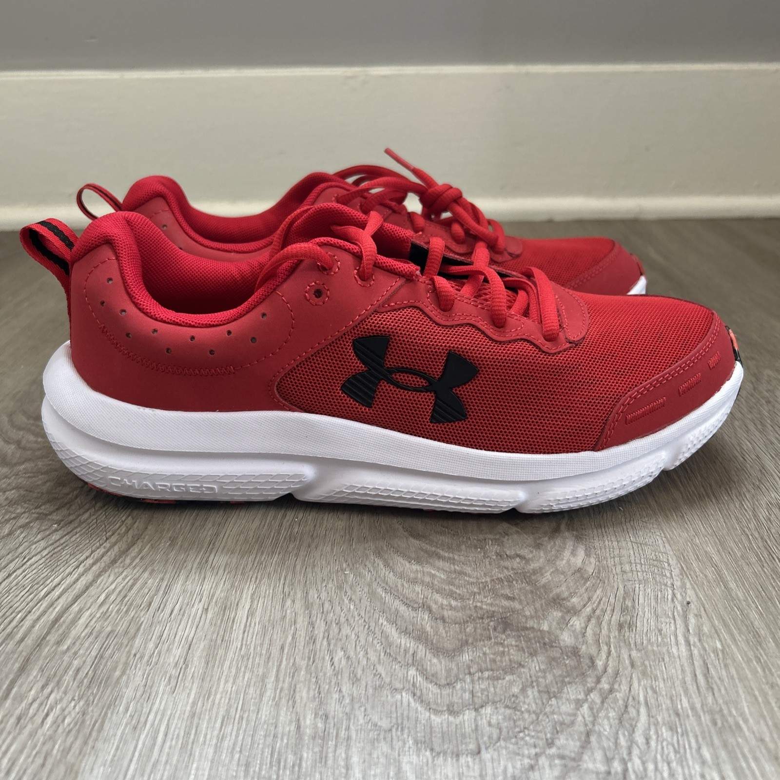 Under Armour Charged Assert 10 Mens 8.5 Running Shoes Red Sneakers 3026175-600