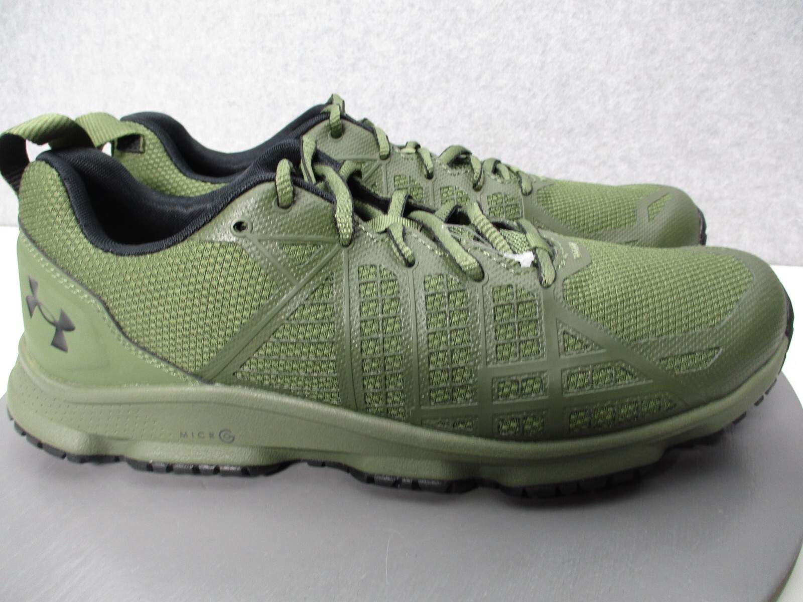 Under Armour UA Micro G Strikefast Tactical Shoes Running Green Mens Sz 10