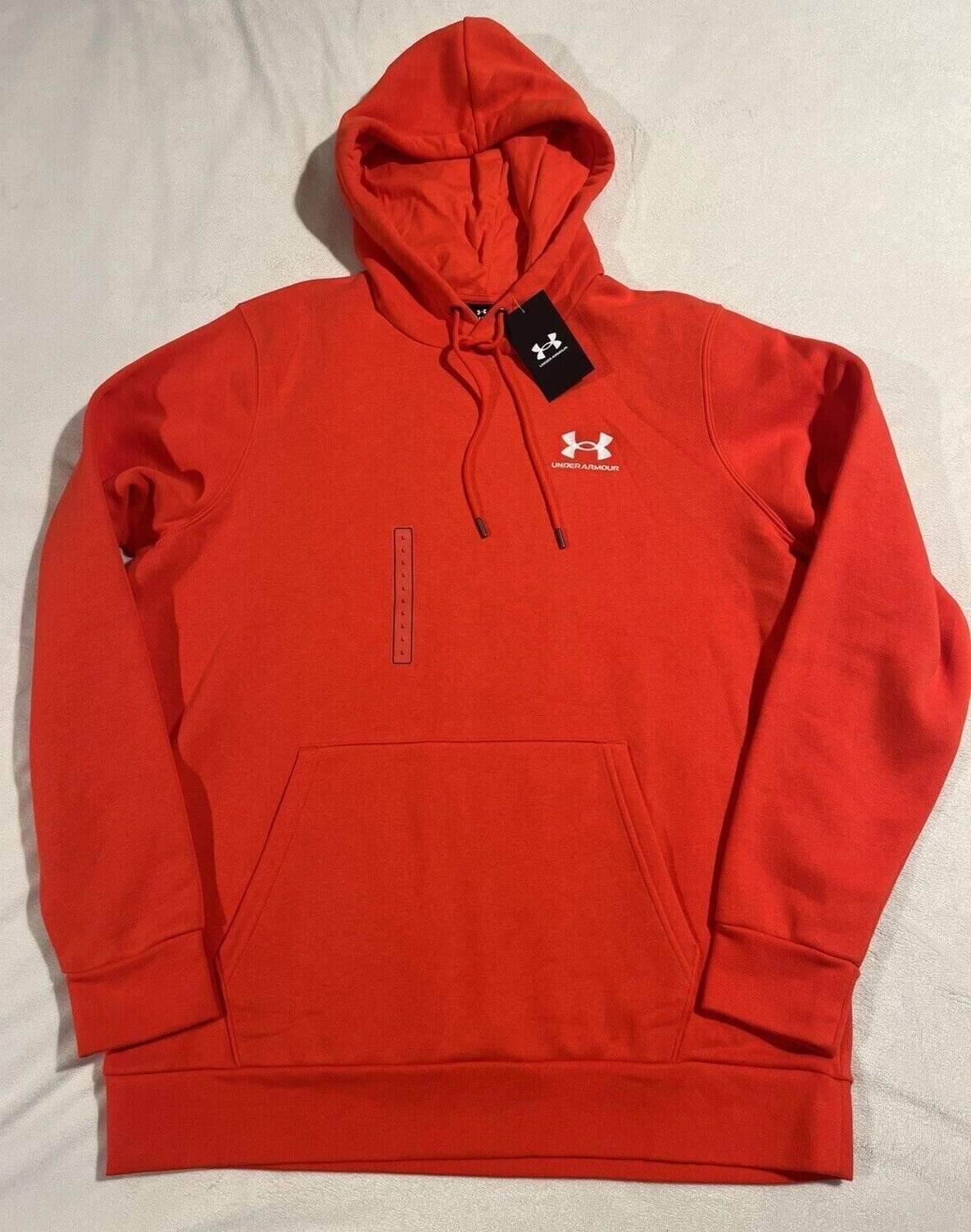 NWT Under Armour Men’s Fleece Hoodie Sweatshirt Pockets Size Small QQ19