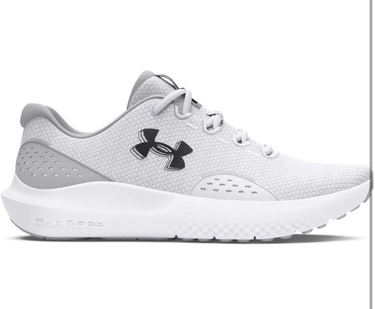 Under Armour Charged Surge 4 Running Shoes, Cream on White, Mens 13 (US) R7