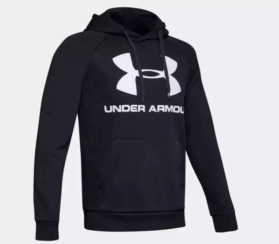 Under Armour Mens Black LS PO Hooded Fleece Hoodie!!(Lg)
