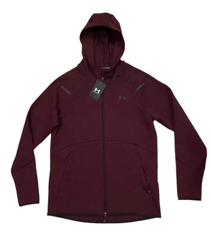 Under Armour Unstoppable Men Fleece Hoodie Full Zip Maroon 1379806 Size M NWT