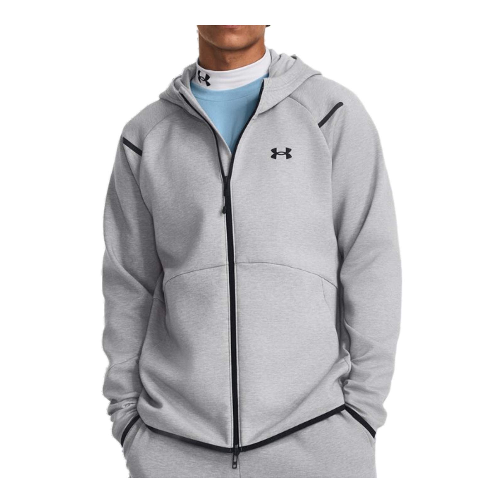 Under Armour Unstoppable Fleece Full-Zip Hoodie – Men’s (Mod Grey/Black)