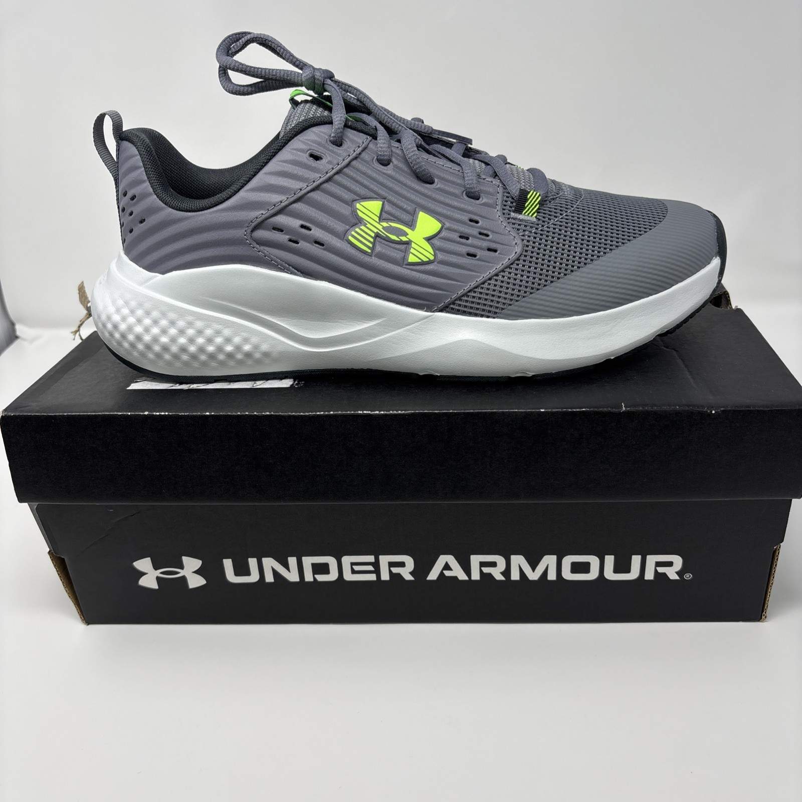 Under Armour Shoes-UA Charged Commit TR4- Men Size 10 Gray-Green .