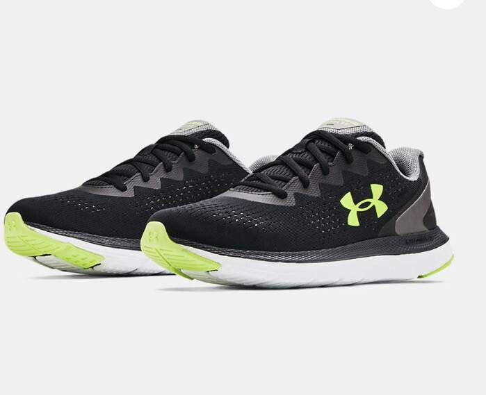 Men UA Under Armour Charged Impulse 2 Running Shoes Black & Volt 3024136-003