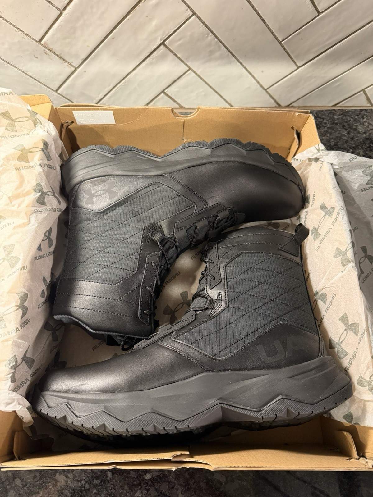 Under Armour UA Stellar G2 Tactical Lace Boots Black Men’s Size 10 2E Wide