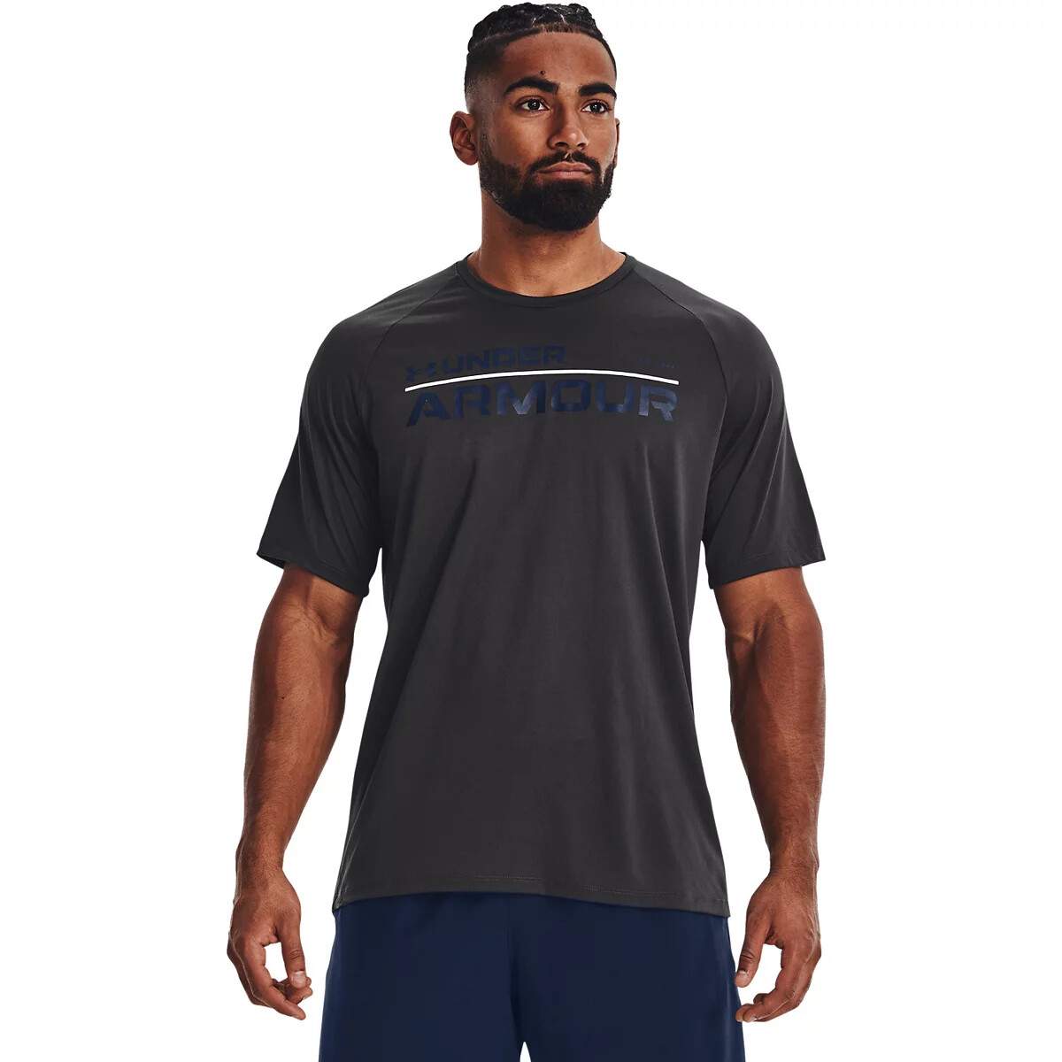 Men’s Under Armour Wordmark Tech 2.0 T-Shirt Short Sleeve  Black/Gray $25