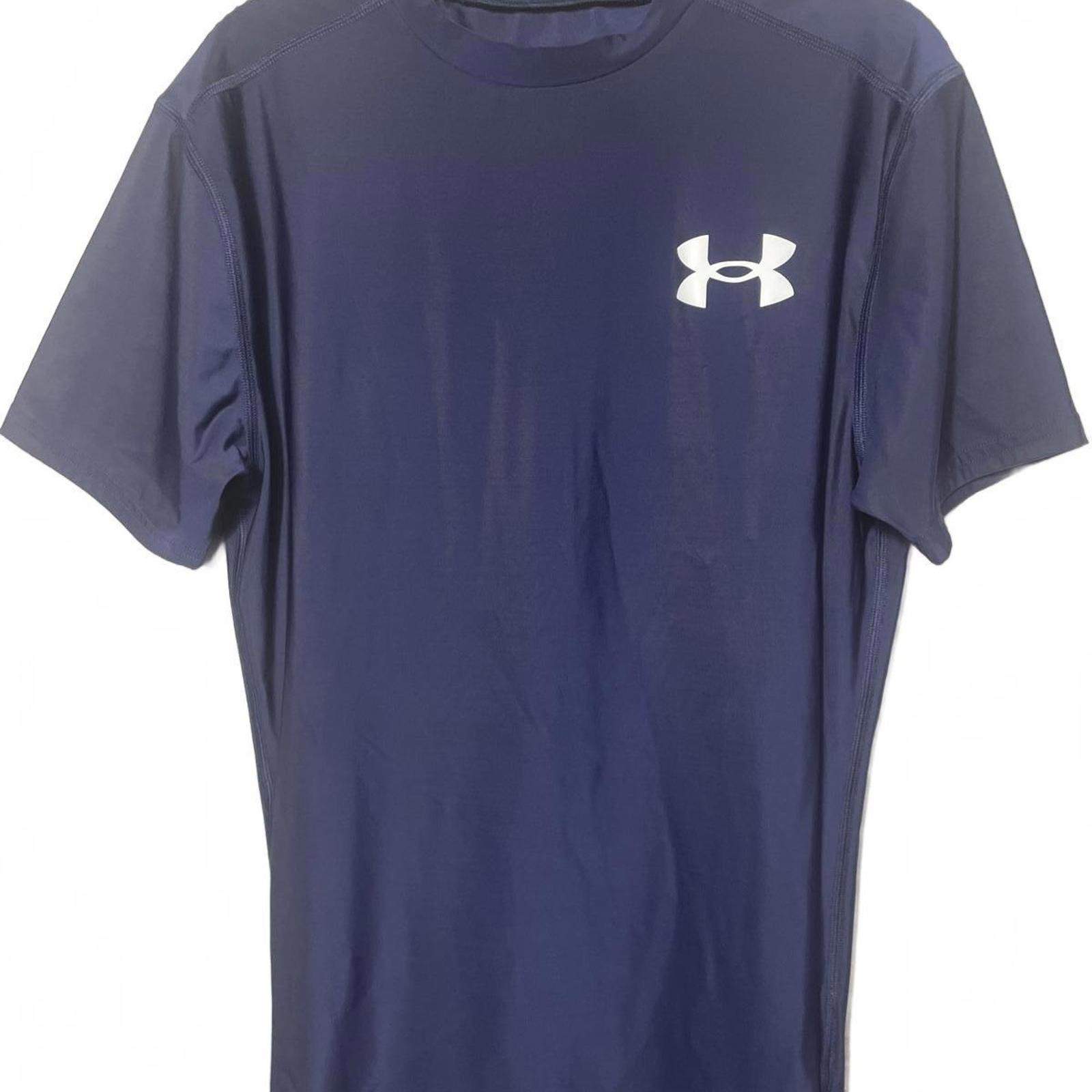 Under Armour HeatGear Men’s Medium Navy Blue Compression Short Sleeve T-Shirt
