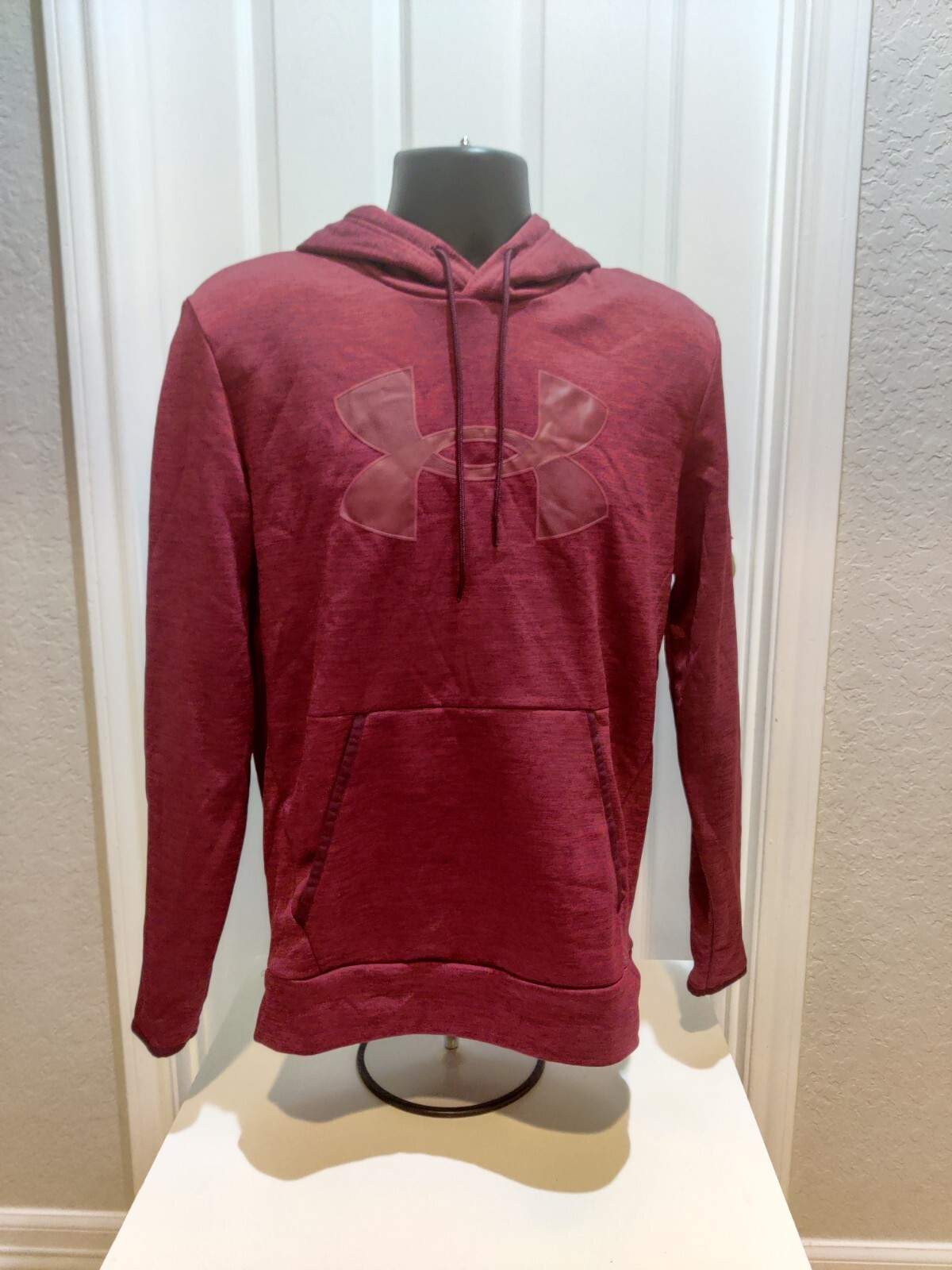 Under Armour Men’s Armour Fleece Big Logo Hoodie Maroon Heather 1357085 New Sz S