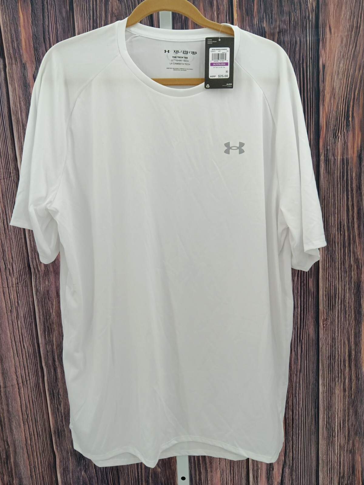 Under Armour Mens Tech 2.0 SS Tee Shirt 2XL White AB5