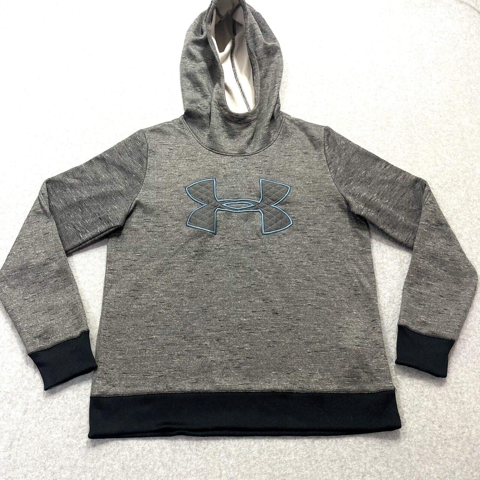 Under Amour Hoodie Pullover Stretch Gray Size Medium Coldgear Loose Fit Gray